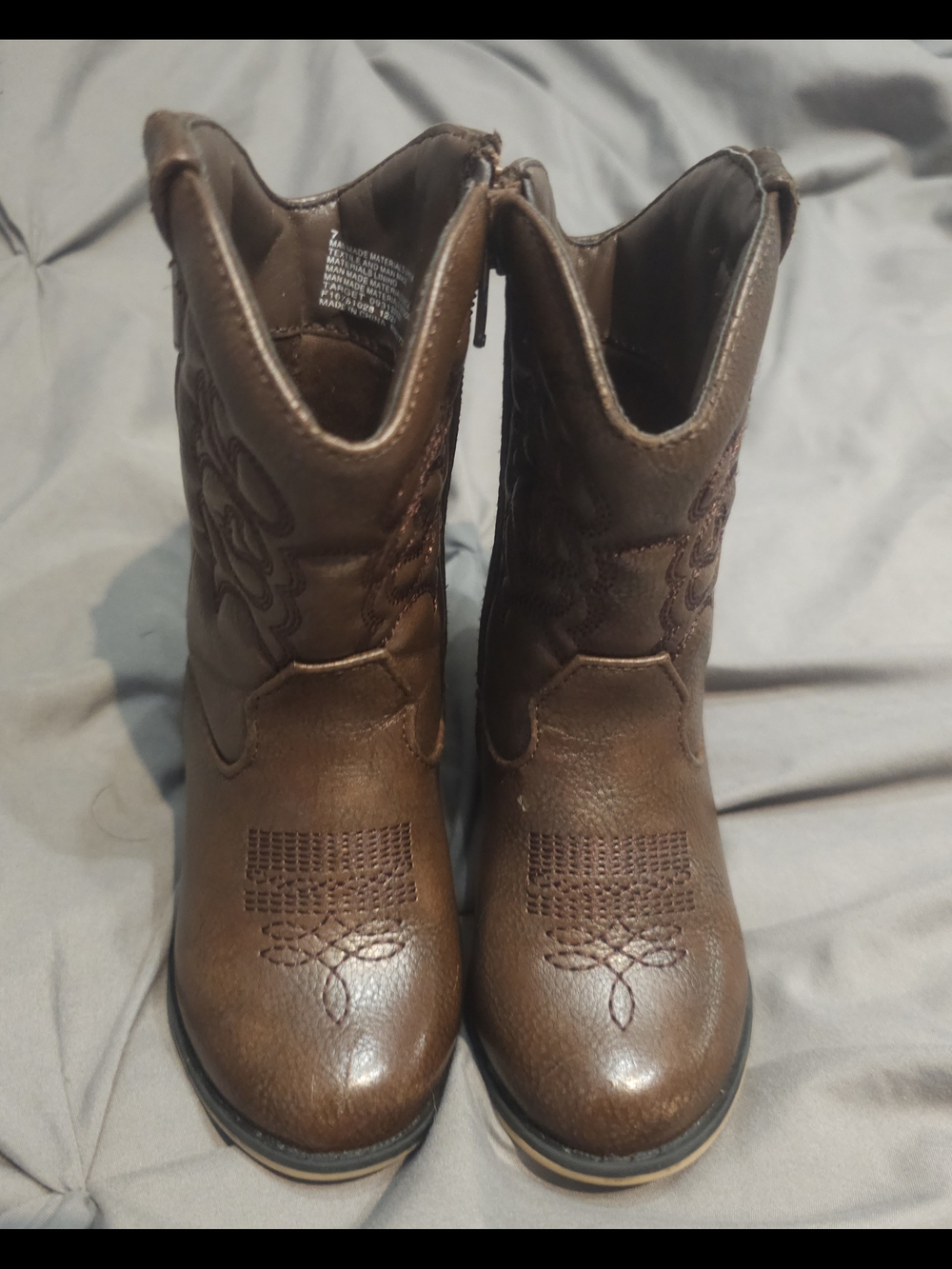 Cat & Jack Brown Girls Cowboy Booties